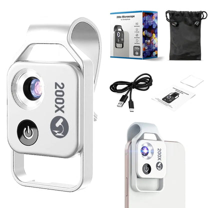 Pocket HD Phone Microscope with 200x Magnification Zoom: